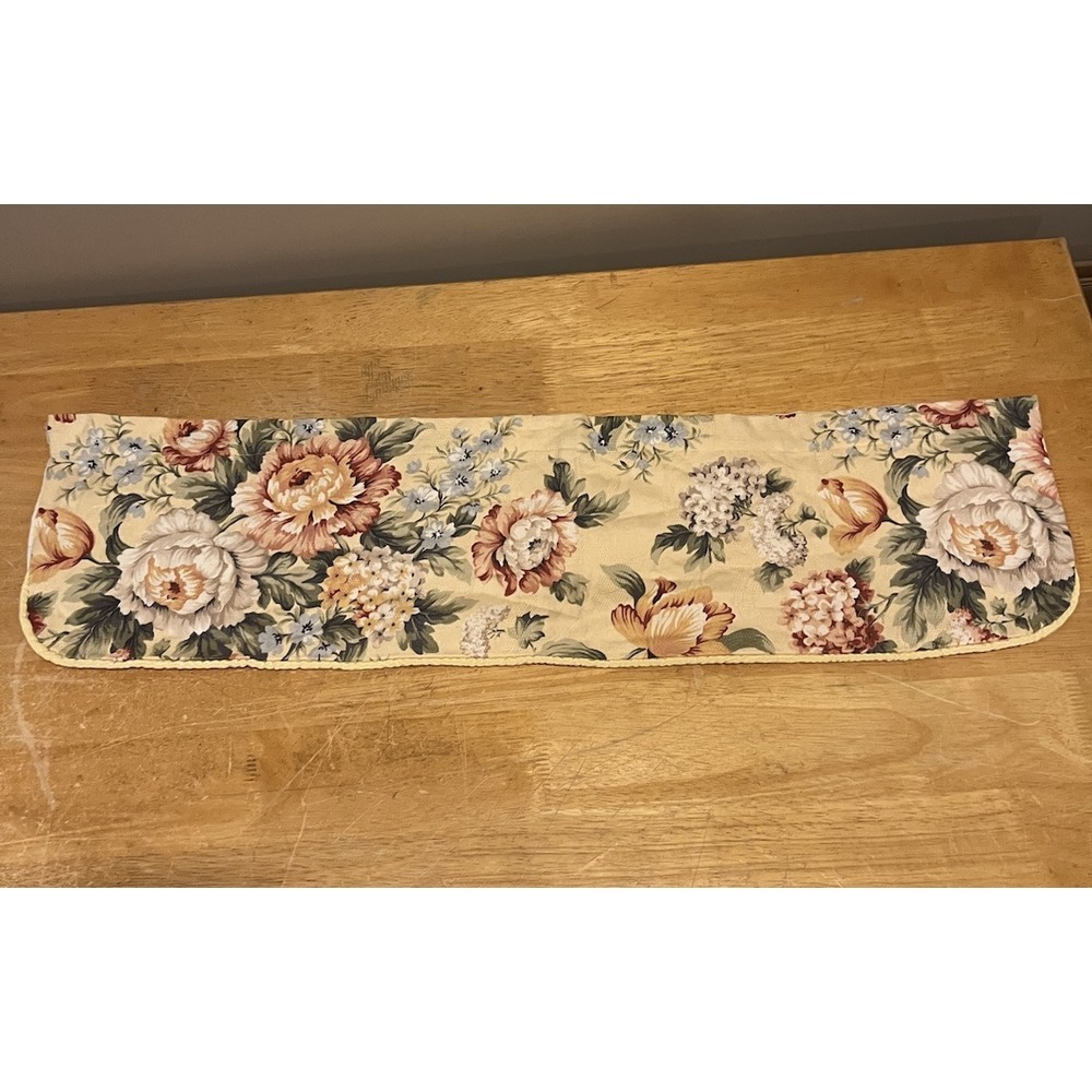Ralph Lauren Brooke Yellow Floral Lined Valance Cotton‎ 34x9"